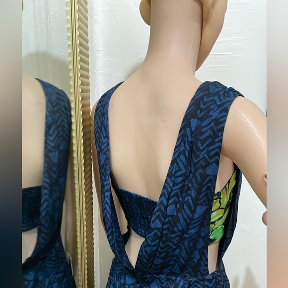 Free people Hot Hoose dress Tropical Green and Blue Sleeveless size 4 - Picture 11 of 15